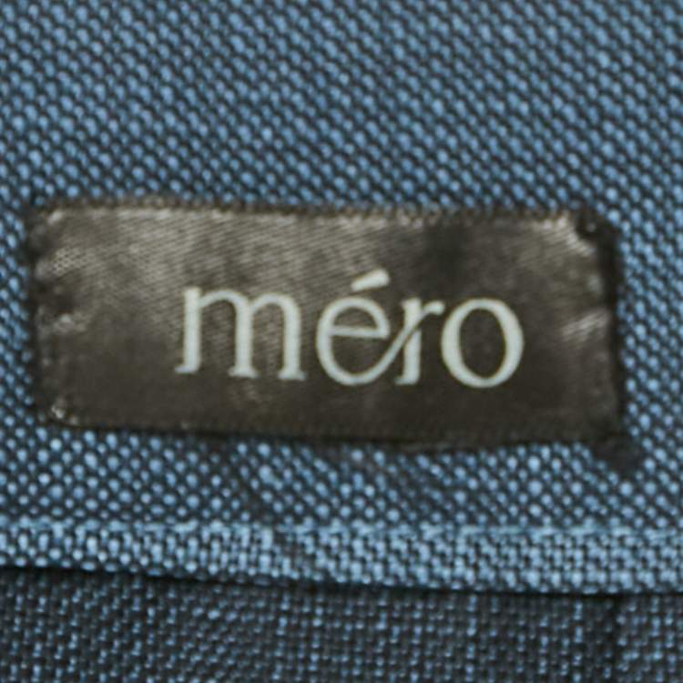 Pre Owned Mero Studio Blue Crepe Pleated Midi Skirt S
