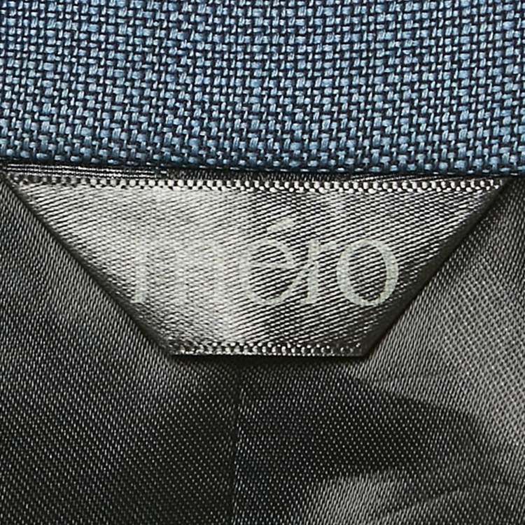 Pre Owned Mero Blue Embroidered Canvas Tailored Blazer S