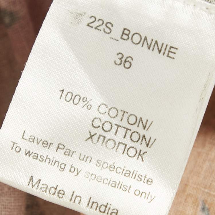 Pre Owned Mes Demoiselles Multicolor Floral Print Eyelet Detail Cotton Maxi Dress S