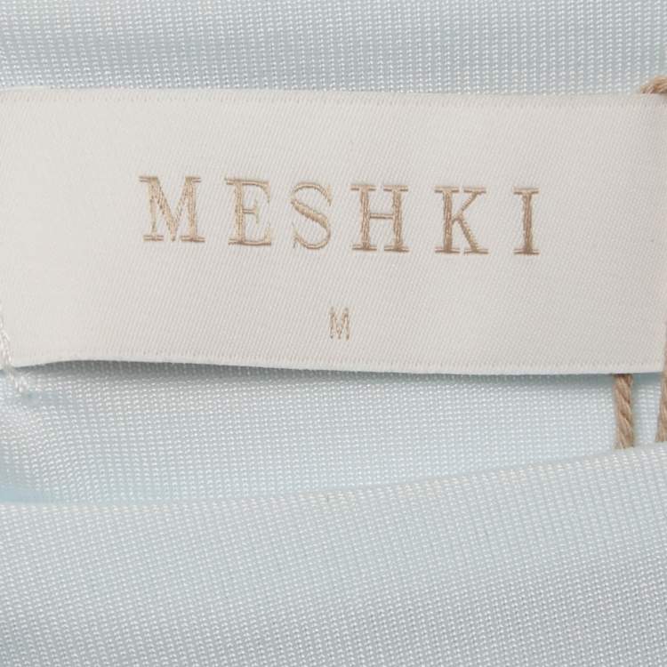 Pre Owned Meshki Blue Jersey Stevie Bell Sleeve Slinky Top M