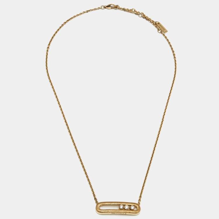 Pre Owned Messika Move Classique Cisele Diamond 18k Yellow Gold Necklace