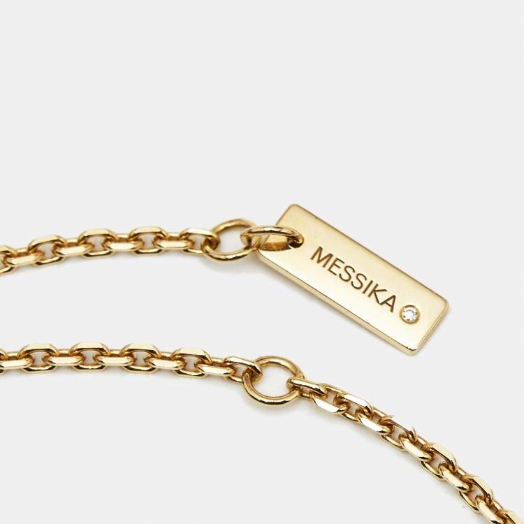 Pre Owned Messika Move Classique Cisele Diamond 18k Yellow Gold Necklace