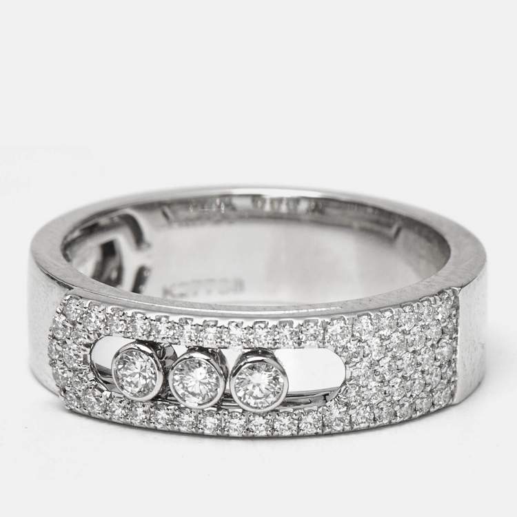 Pre Owned Messika Move Noa Pavé  Diamonds 18k White Gold Ring Size 55