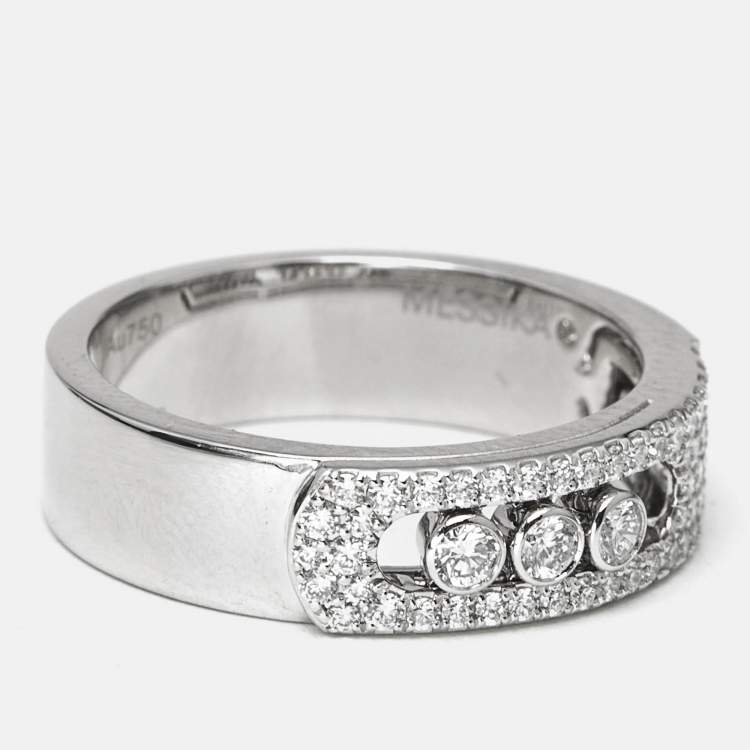 Pre Owned Messika Move Noa Pavé  Diamonds 18k White Gold Ring Size 55