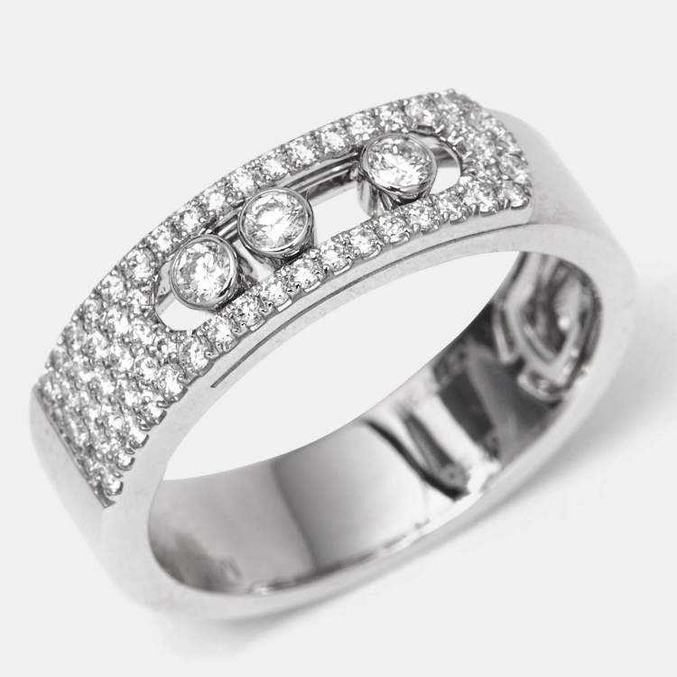 Pre Owned Messika Move Noa Pavé  Diamonds 18k White Gold Ring Size 55