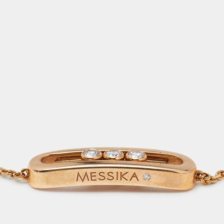 Pre Owned Messika Baby Move Diamond 18k Rose Gold Bracelet