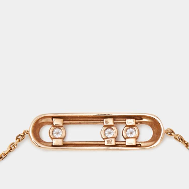 Pre Owned Messika Baby Move Diamond 18k Rose Gold Bracelet