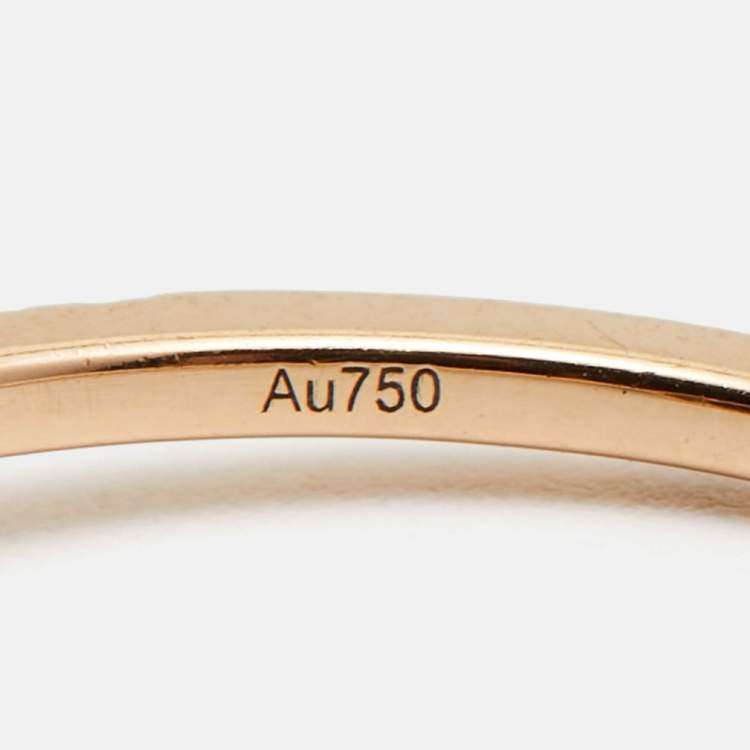 Pre Owned Messika Move Uno Pave Diamonds 18k Rose Gold Ring Size 59