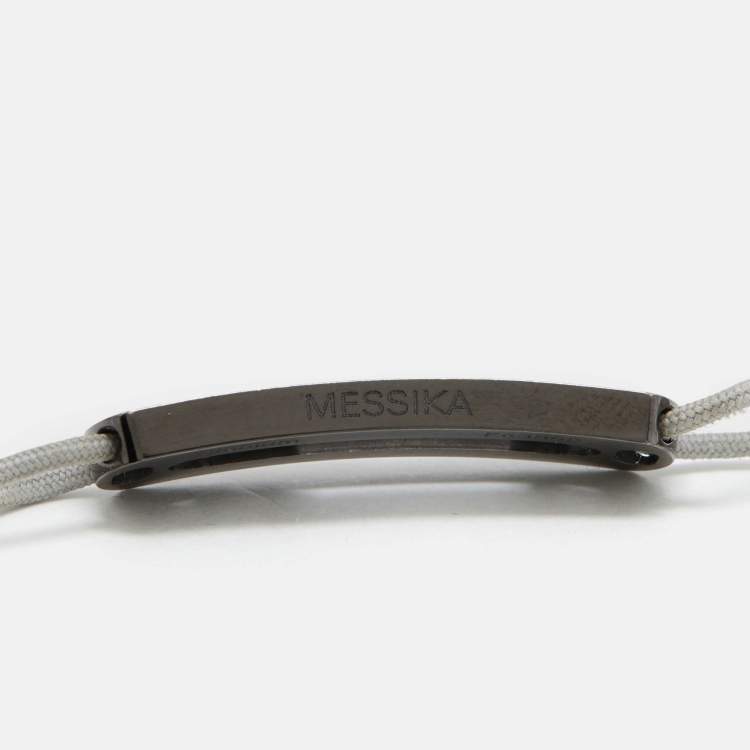 Pre Owned Messika Move Titanium Graphite Titanium Diamond Cord Bracelet 