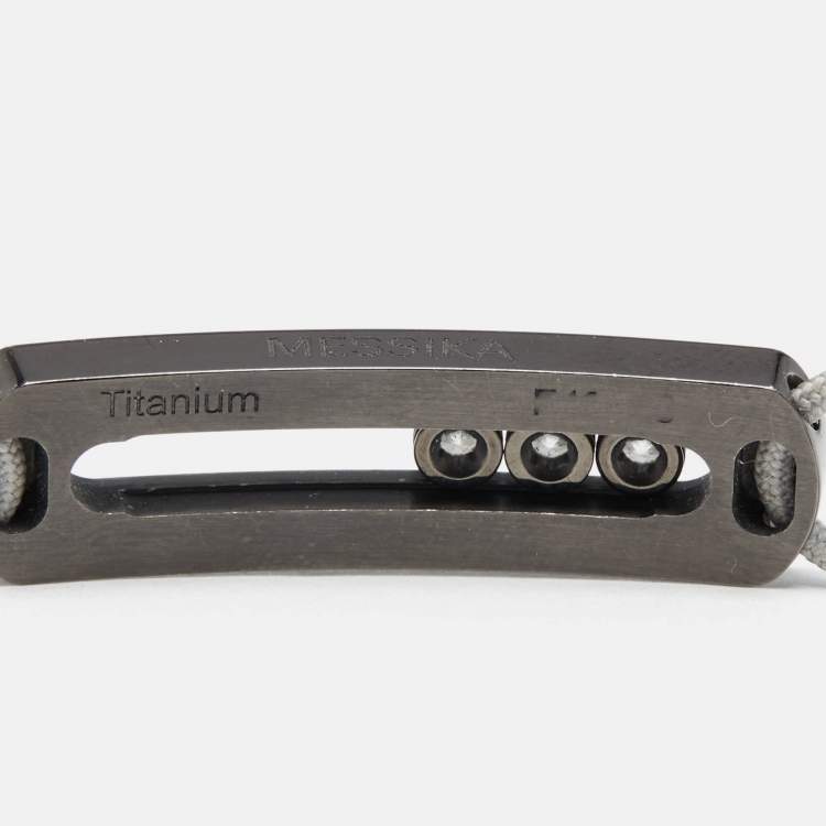 Pre Owned Messika Move Titanium Graphite Titanium Diamond Cord Bracelet 