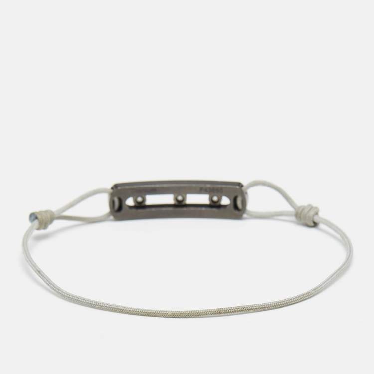 Pre Owned Messika Move Titanium Graphite Titanium Diamond Cord Bracelet 