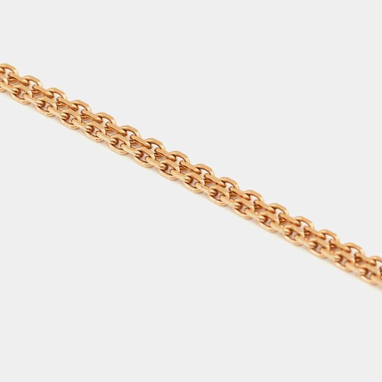 Pre Owned Messika Mother of Pearl Diamond Lucky Move MM 18K Rose Gold Pendant Necklace