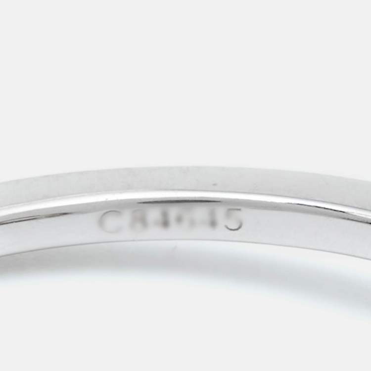 Pre Owned Messika Move Uno Diamonds 18k White Gold Ring Size 48
