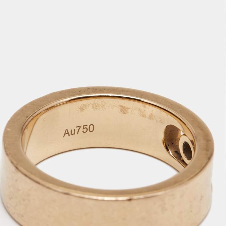 Pre Owned Messika Move Joaillerie Diamond 18k Rose Gold Wedding Ring Size 51