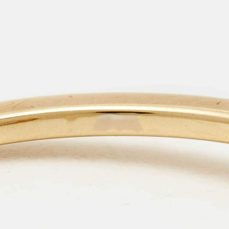 Pre Owned Messika Move Uno Diamonds 18k Yellow Gold Ring Size 52