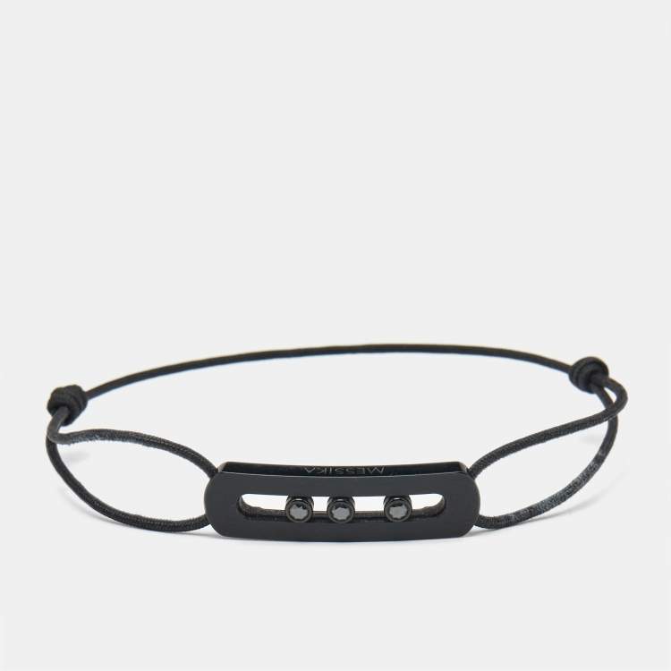 Pre Owned Messika Move Titanium Black Diamond Cord Bracelet