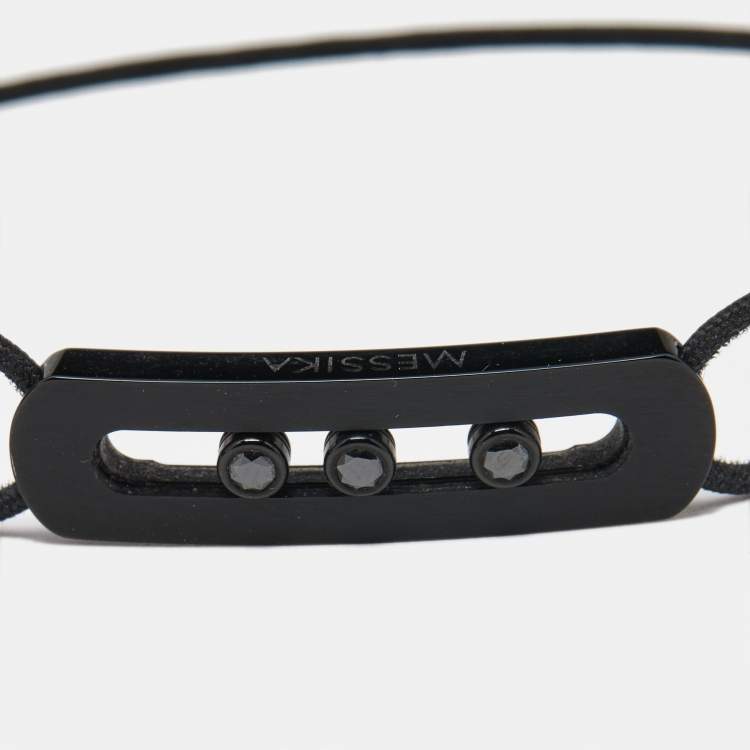 Pre Owned Messika Move Titanium Black Diamond Cord Bracelet
