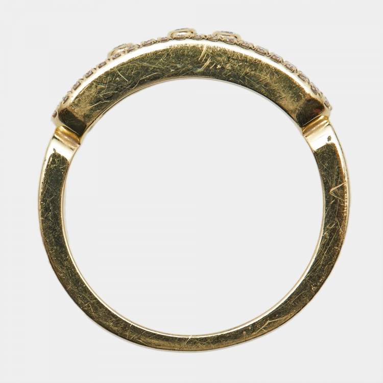 Pre Owned Messika Baby Move Pavé Diamonds 18k Yellow Gold Ring Size 55