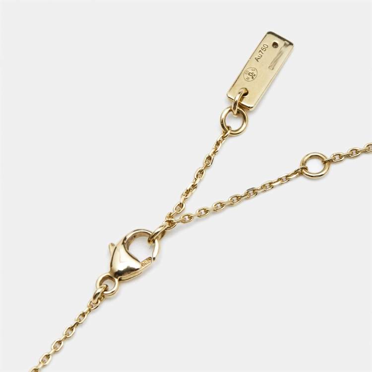 Pre Owned Messika Move Uno Pave Diamonds 18k Yellow Gold Necklace