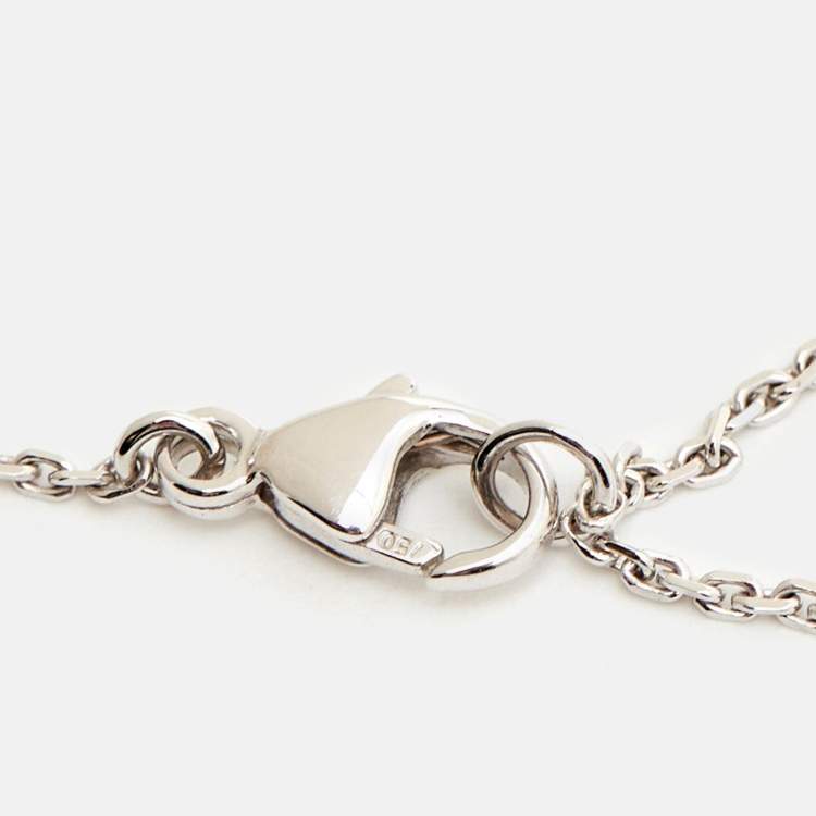 Pre Owned Messika Cravate Move Uno Diamond 18K White Gold Tie Necklace 