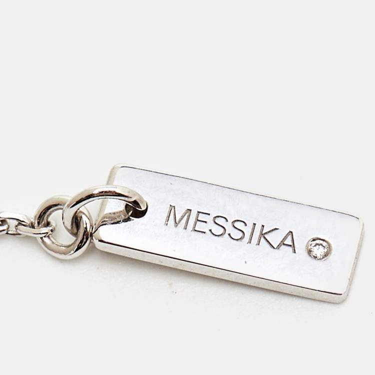 Pre Owned Messika Cravate Move Uno Diamond 18K White Gold Tie Necklace 
