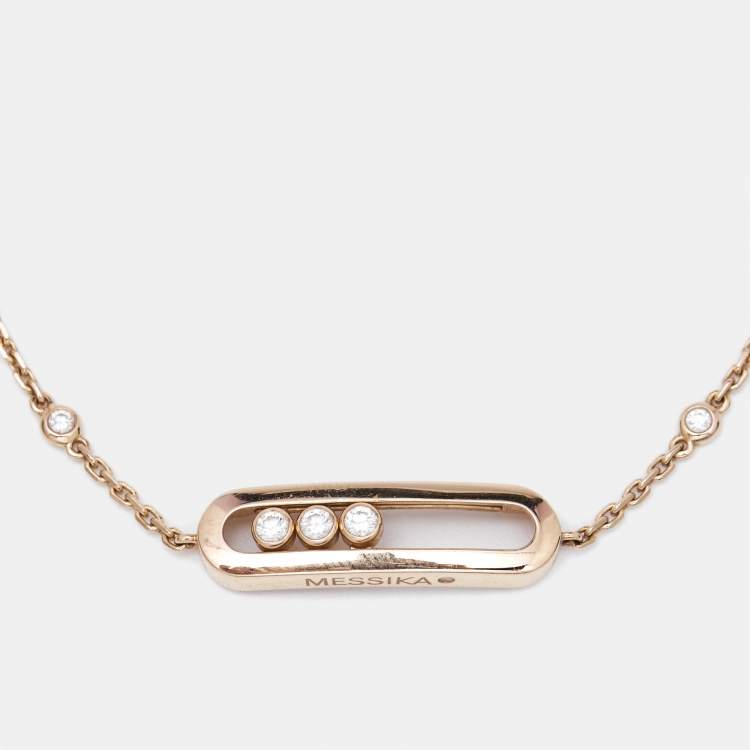 Pre Owned Messika Baby Move Diamonds 18k Rose Gold Bracelet