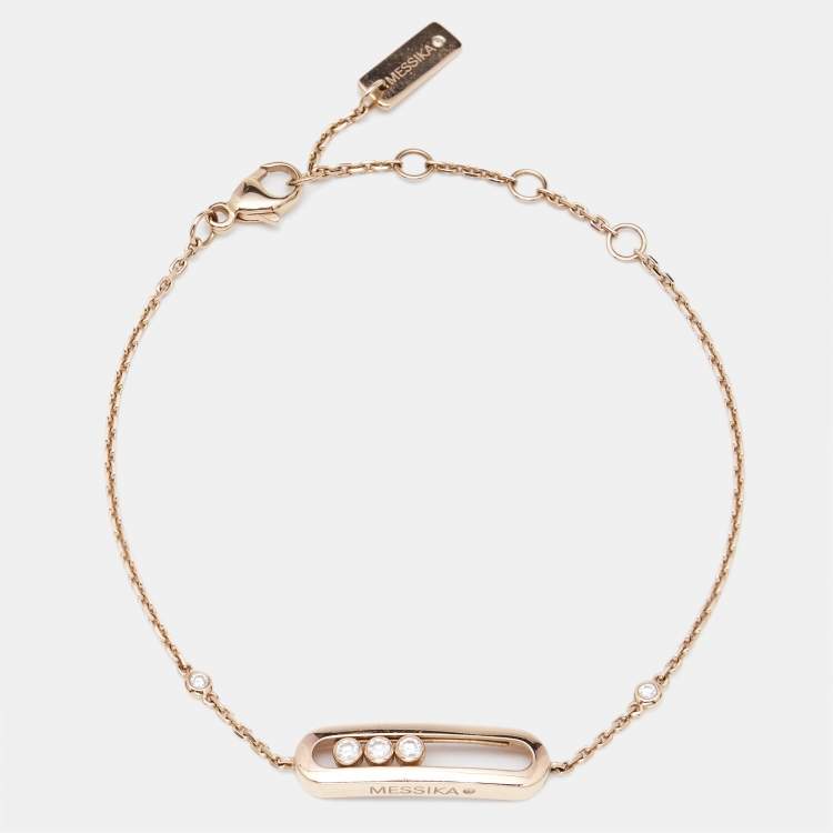 Pre Owned Messika Baby Move Diamonds 18k Rose Gold Bracelet
