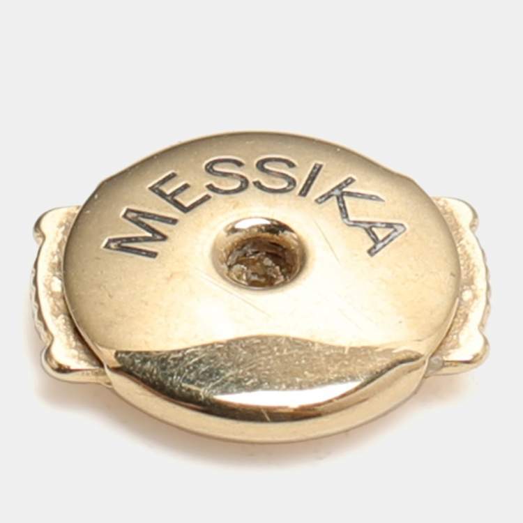 Pre Owned Messika Move Uno Diamond 18k Yellow Gold Stud Earrings
