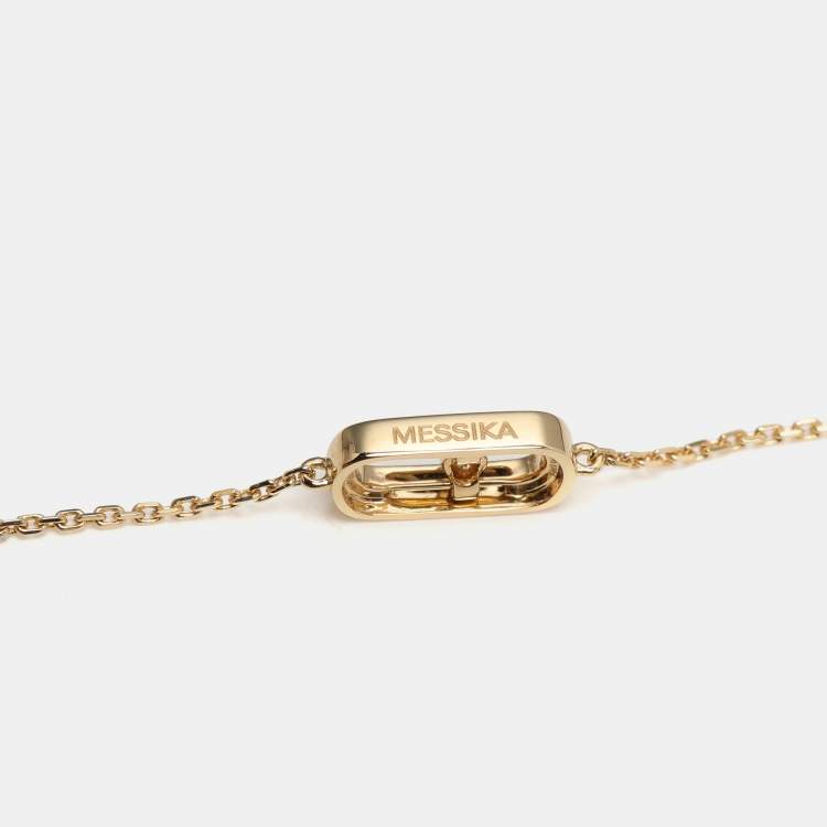 Pre Owned Messika Move Uno Diamond 18k Yellow Gold Bracelet