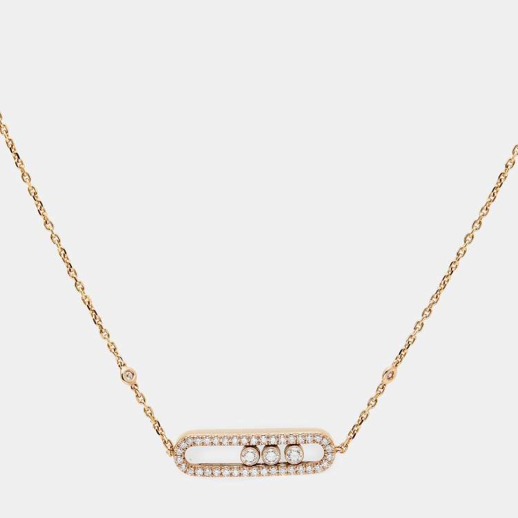 Pre Owned Messika Baby Move Pavé  Diamonds 18k Rose Gold Bracelet