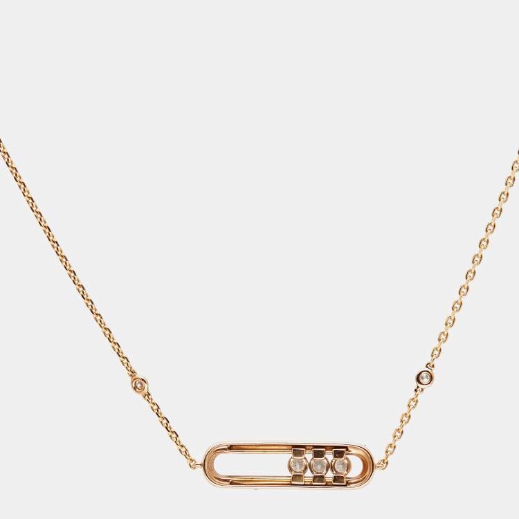 Pre Owned Messika Baby Move Pavé  Diamonds 18k Rose Gold Bracelet