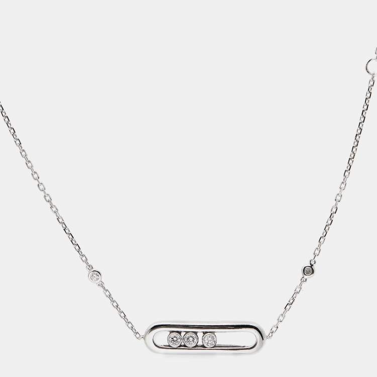 Pre Owned Messika Baby Move Diamonds 18k White Bracelet