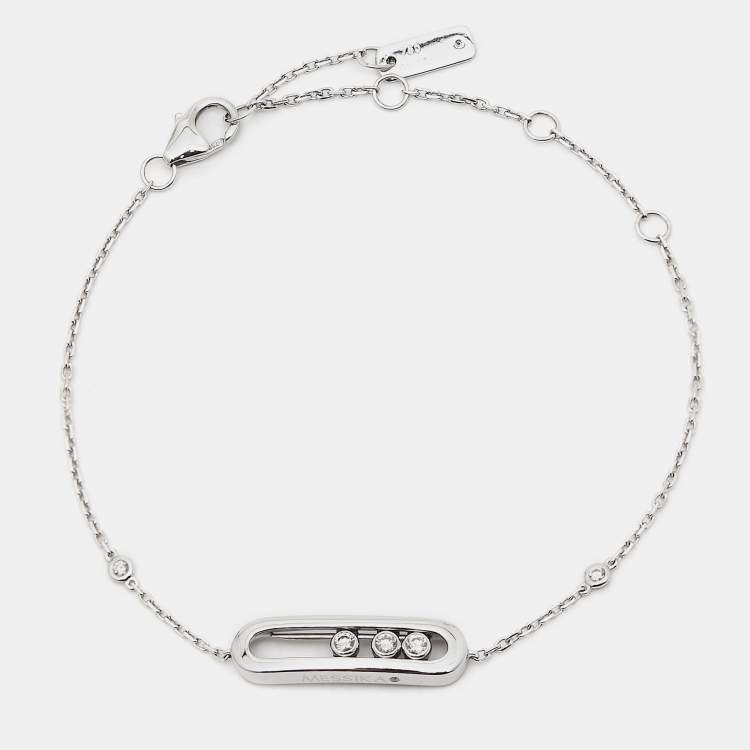 Pre Owned Messika Baby Move Diamonds 18k White Bracelet