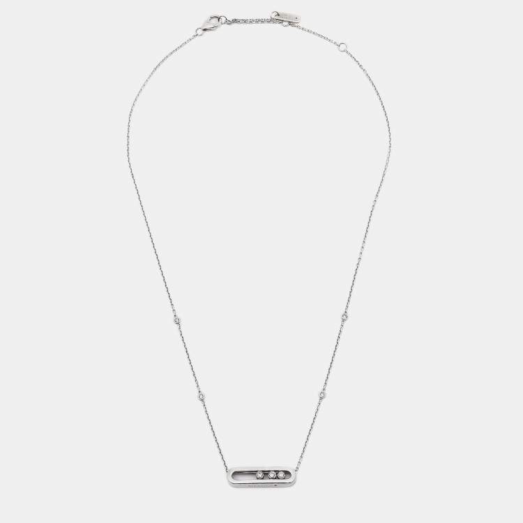 Pre Owned Messika Baby Move Diamonds 18k White Gold Necklace