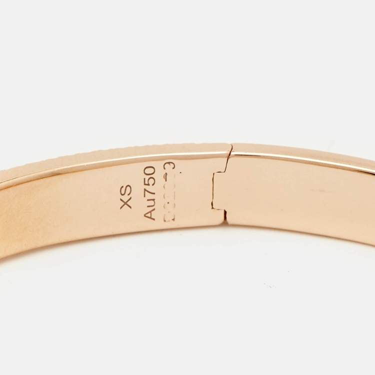Pre Owned Messika Move Noa Paved Diamonds 18K Rose Gold Bangle Bracelet XS