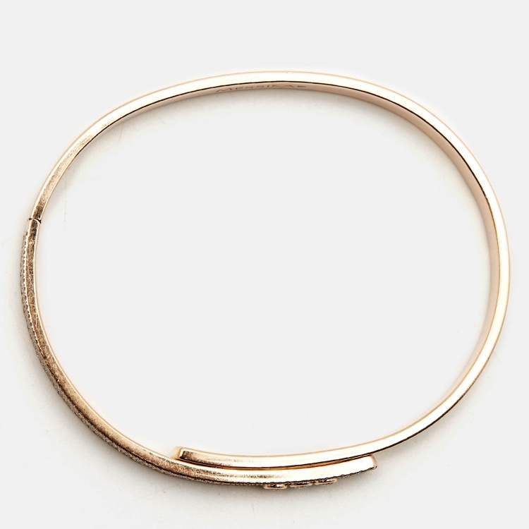 Pre Owned Messika Move Noa Paved Diamonds 18K Rose Gold Bangle Bracelet XS