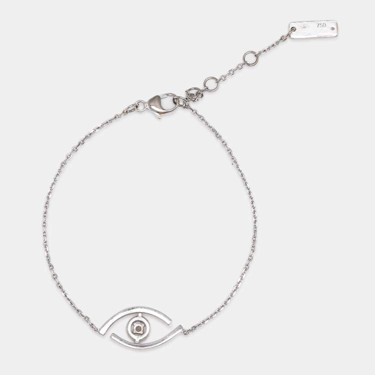 Pre Owned Messika White Gold Diamond Pave Lucky Eye Bracelet