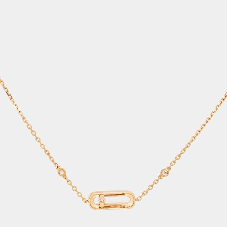Pre Owned Messika Move Uno Diamonds 18k Rose Gold Bracelet