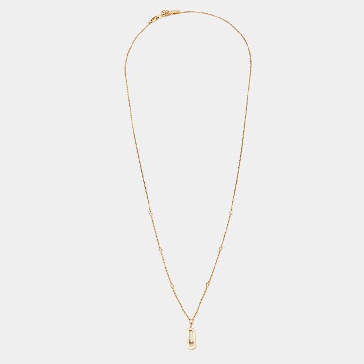 Pre Owned Messika Move Uno Diamond 18k Rose Gold Long Necklace