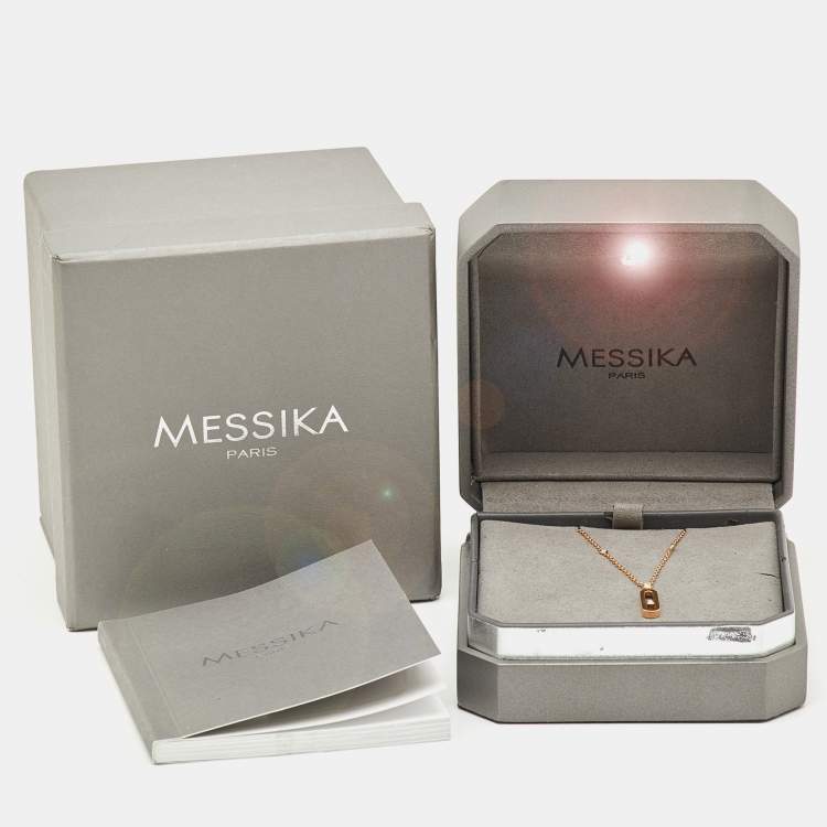 Pre Owned Messika Move Uno Diamond 18k Rose Gold Long Necklace