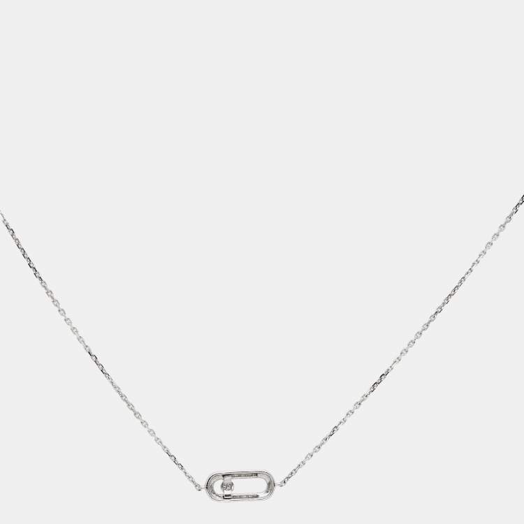 Pre Owned Messika Move Uno CARE(S) Pavé Diamonds 18k White Gold Bracelet
