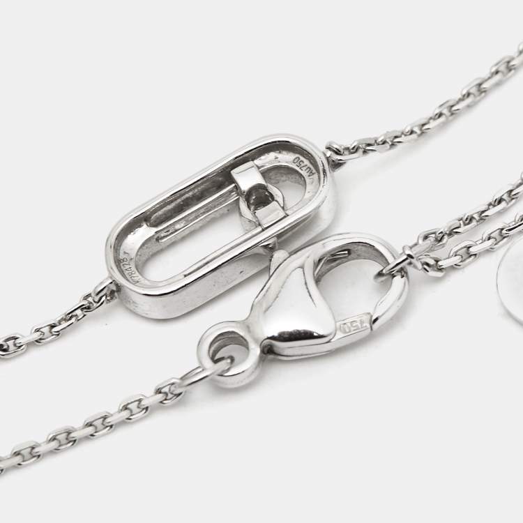 Pre Owned Messika Move Uno CARE(S) Pavé Diamonds 18k White Gold Bracelet