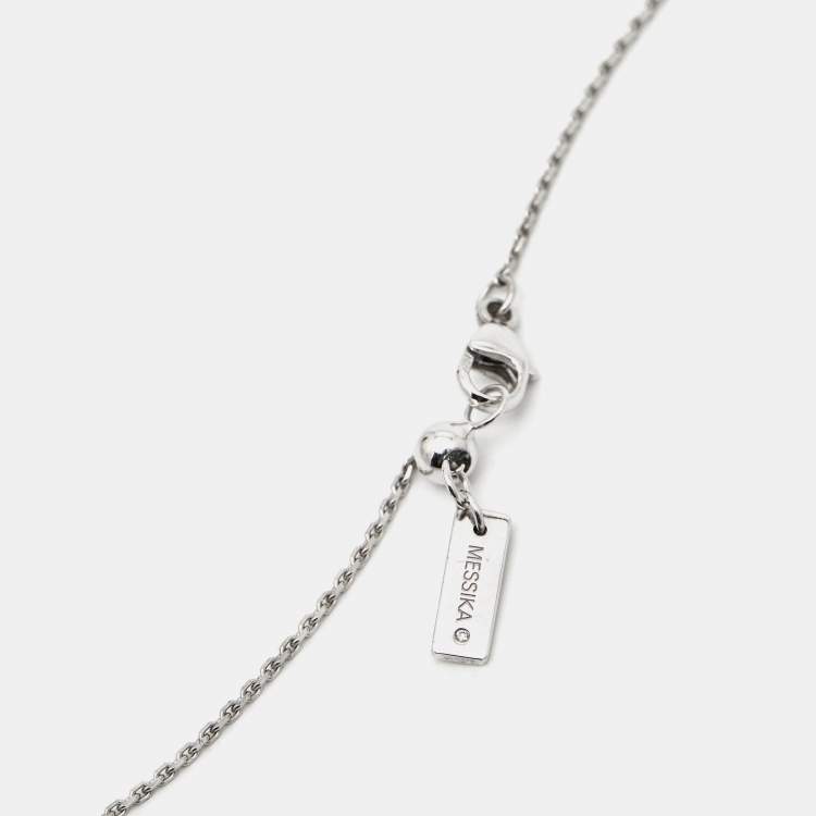 Pre Owned Messika Move Uno Diamonds 18k White Gold LM Necklace