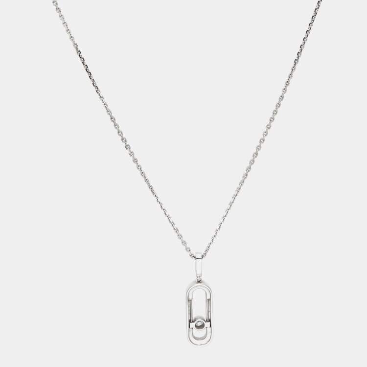 Pre Owned Messika Move Uno Diamonds 18k White Gold LM Necklace