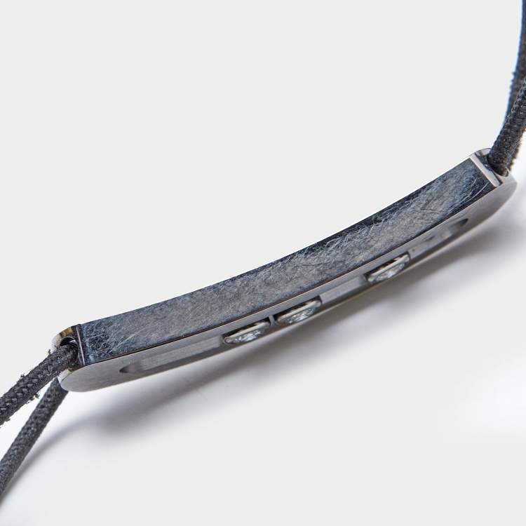 Pre Owned Messika Move Titanium Graphite Titanium Diamond Cord Bracelet 