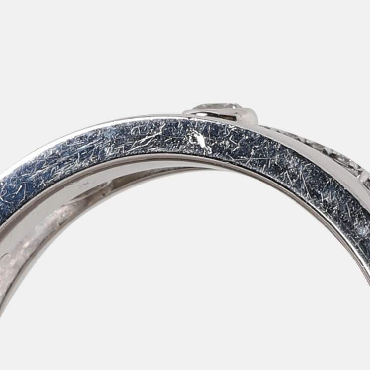 Pre Owned Messika Move Romane Diamonds 18k White Gold Ring Size 54