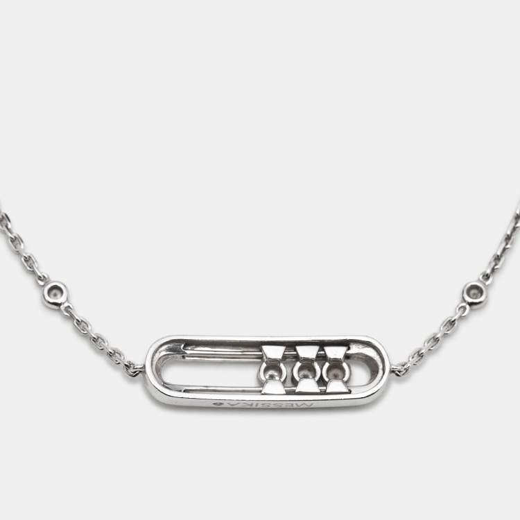Pre Owned Messika Baby Move Pavé Diamonds 18k White Gold Bracelet