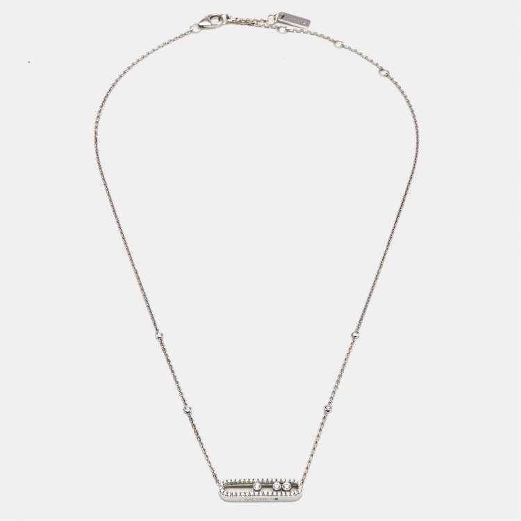 Pre Owned Messika Baby Move Pavé Diamonds 18k White Gold Necklace