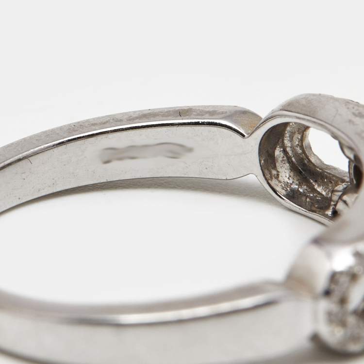 Pre Owned Messika Baby Move Pavé Diamonds 18k White Gold Ring Size 56
