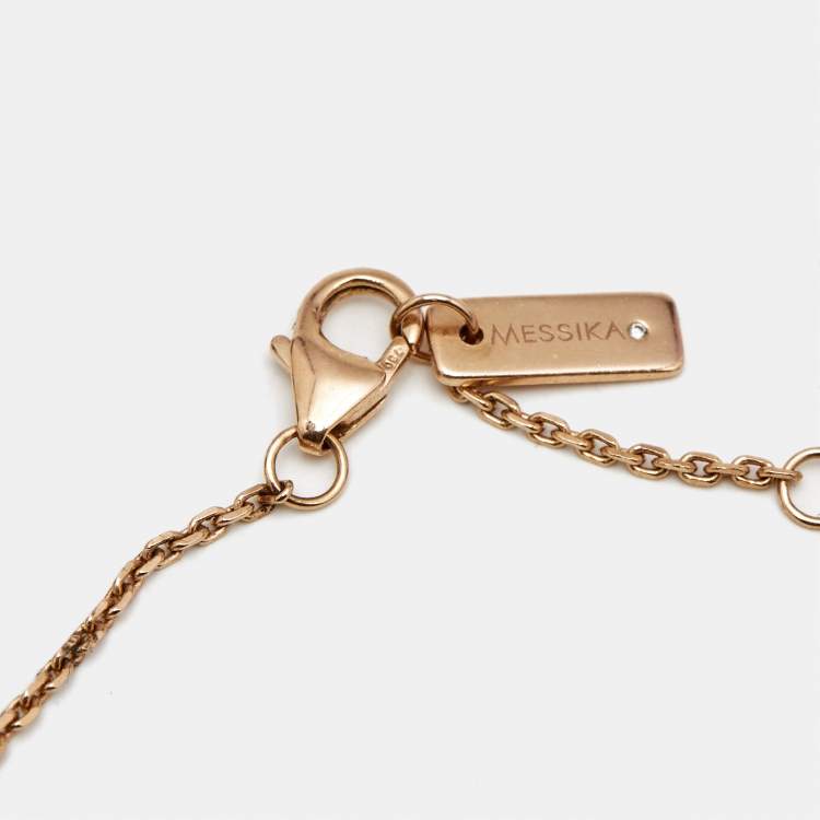 Pre Owned Messika Baby Move Pavé Diamonds 18k Rose Gold Necklace
